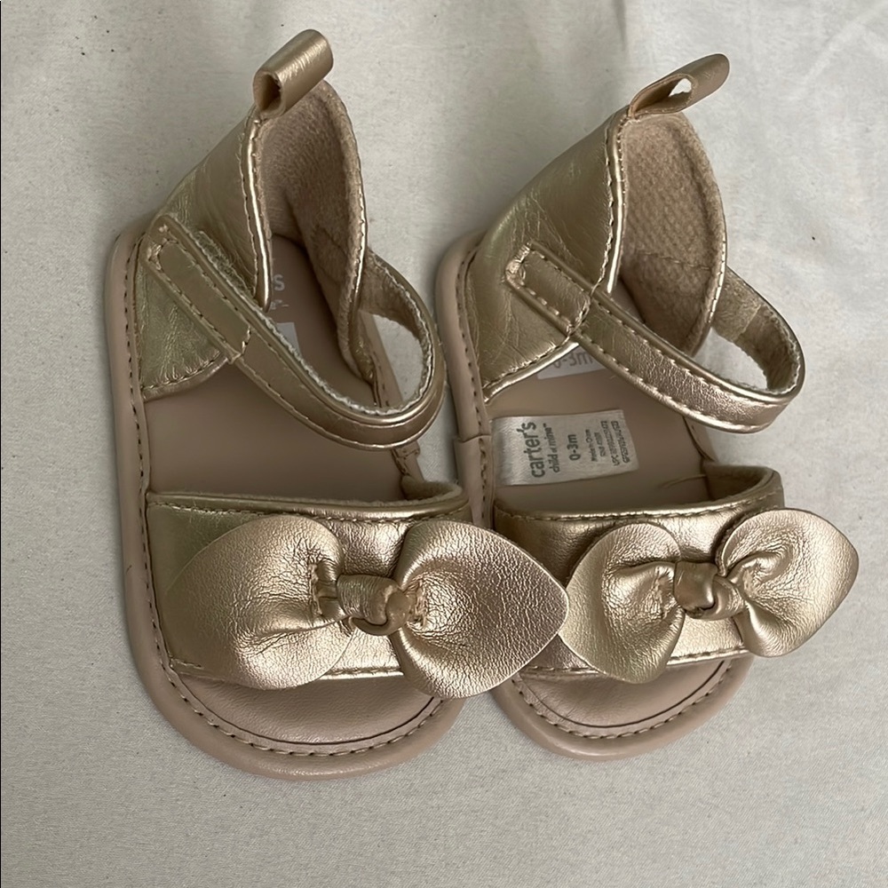 Carter's Gold Baby Sandals with Bow